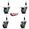 Service Caster 3'' Thermoplastic Rubber Swivel 7/8'' Expanding Stem Caster Set 2 Total Lock Brakes, 4PK SCC-EXTTL20S314-TPRB-2-S-2-78 - alternate 5